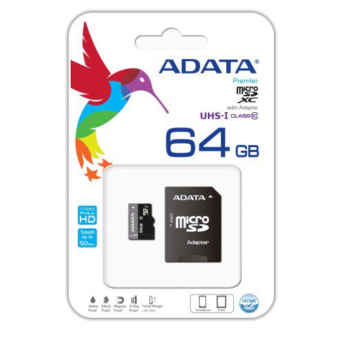 Adata 64GB Micro SD Class-10 SDXC-UHX-I Memory Card With Adapter